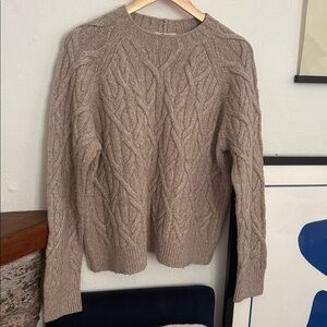 Vince Cashmere Blend Oatmeal Cable Knit Sweater - Size M